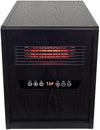 Portable Rolling Infrared Space Heater with LED Touchscreen and Remote Control | 12H Timer | 1500W Quick Heating for Indoor Use | Black Oak Wood