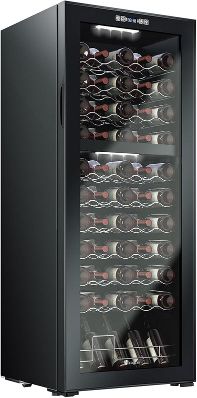 55 Bottle Wine Cooler Refrigerator Dual Zone Wine Fridge - Intelligent Digital Control, Low Noise Professional Compressor, Freestanding for Home, Office, or Kitchen