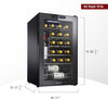 24-Bottle Compressor Wine Cooler with Upright Bottle Storage - Freestanding Wine Refrigerator with Digital Touchscreen and LED Temperature Display