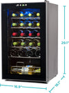 24 Bottle Wine Fridge with LED Display, Compressor Cooling Wine Cooler Refrigerator with Interior Light, Temperature Controlled Wine Bottle Chiller with Fridge Wine Rack