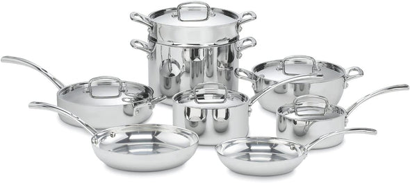 FCT-13 13-Piece Cookware Set French Classic Tri-Ply, Silver