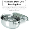 Culinary 3-Ply Stainless Steel Oval Roasting Pan, 8.5 Quart & Culinary 3-Ply Stainless Steel Roasting Pan, Includes a Nonstick Rack