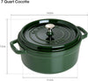 Cast Iron 7-Qt round Cocotte - Basil, Made in France