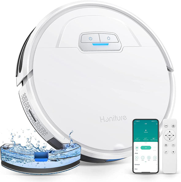 Robot Vacuum and Mop Combo, 4000Pa Strong Suction, G20 Robot Vacuum Cleaner with Self-Charging, 150Mins Max, App&Remote&Voice Control, Super-Slim, Ideal for Pet Hair