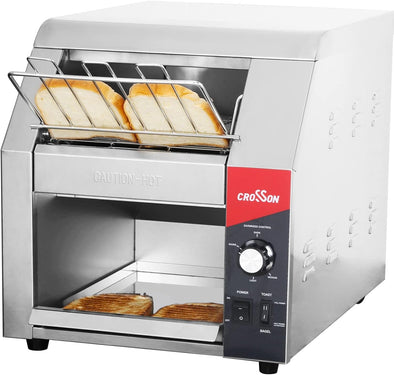 ETL Listed Conveyor Toaster 450Pcs/Hour 10" Wideness with 3" Opening Heavy Duty Commercial Toaster for Cafes,Buffets, Restaurants and Coffee Shops-120V,1800W