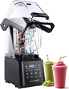 Commercial Blender, 1500W Vacuum Blender for Less Foam, Professional-Grade Quiet Shield, Kitchen Timer, 9 Speeds, 6 Programs for Smoothies, Frozen Drinks, Self-Cleaning, 64Oz Bulk Production