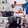 Cast Iron Ø 26Cm/5.2 Litre Casserole with Lid, Robust & Durable,Searing,Browning or Frying,Pfas-Free Enamel Interior,Induction,Ergonomic Handle,Oven Safe up to 260°C,Onyx Black