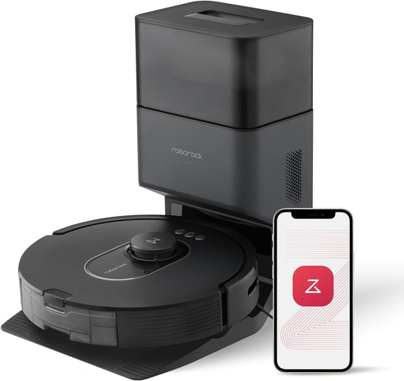 Q5 Max+ Robot Vacuum with Self-Empty Dock, Upgraded from Q5+, 5500 Pa Suction, Duoroller Brush, Hands-Free Cleaning for up to 7 Weeks, Precisense Lidar Navigation, App & Voice Control