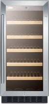 Summit ALWC15 15" Wide Built-In Wine Cellar, ADA Compliant; 2.2 Cu.Ft.; 23 Bottle Capacity; Stainless Steel Trimmed Glass Door; Factory Installed Lock; Digital Display; Automatic Defrost