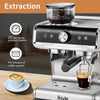 Espresso Coffee Machine 20 Bar for Home Office, Professional Cappuccino Latte Machines with Milk Frother, 2.8L Removable Water Tank, Espresso Maker with Grinder