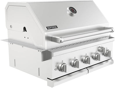 Premium Grill Built-In Head, 5-Burner with Rear Burner Propane Grill, Convertible to Natural Gas, 30 Inches Built in 3050R Island Grill Head, Stainless Steel, BBQ Grill Island