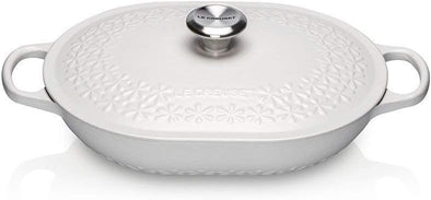 Fleur Embossed, 3.75 Qt. Oval Casserole