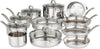 Culinary 3-Ply Stainless Steel Cookware Set, 17 Piece, Includes Pots & Pans, Steamer Insert & Glass Lids, Dishwasher, Oven Safe, Works on All Cooktops Including Induction