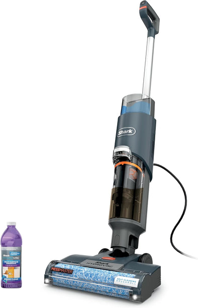 Hydrovac Messmaster Wet Dry Corded Vacuum Cleaner, 3-In-1 Multi-Surface Vacuum Mop & Self-Cleaning System, Lightweight, Powerful Suction, for Hard Floors & Area Rugs, Navy, WD161