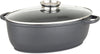 Culinary 3-In-1 8.6 Qt Die Cast Oval Roaster with Glass Basting Lid, Gray