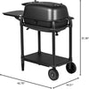 PK300-BCX Portable Charcoal BBQ Grill and Smoker, Aluminum Outdoor Kitchen Cooking Barbecue Grill for Camping, Backyard Grilling, Park, Tailgating, Graphite/Black