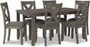 Caitbrook Rustic 7 Piece Dining Set, Include Table and 6 Chairs, Gray