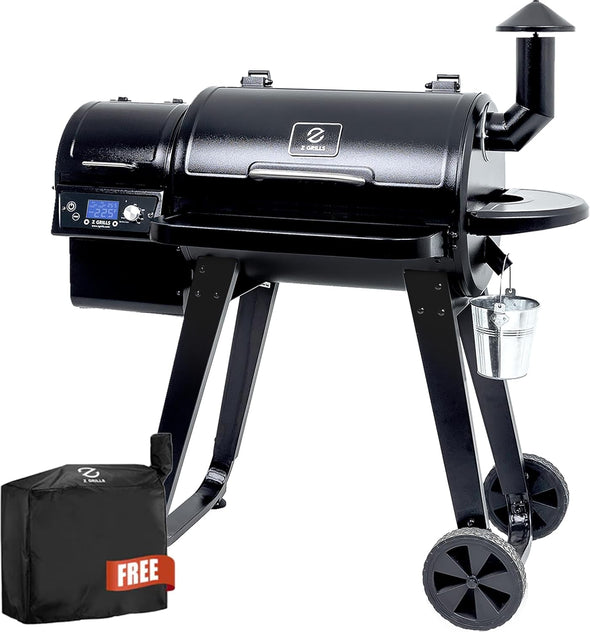 ZPG-450A Wood Pellet Grill & Smoker with PID V2.1 Controller, 450 Sq in Cook Area, Meat Probe, 8 in 1 BBQ Grill Outdoor Auto Temperature Control, Black