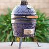 Ceramic Charcoal Kamado Grill - Tabletop 5-In-1 Charcoal BBQ Smoker - 9.8" Stainless Steel Grid - Egg Shaped Ceramic Outdoor Heavy Duty Char Broil Barbecue Grill for Smoking, Grilling, Baking