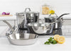 Culinary Contemporary 3-Ply Stainless Steel Cookware Set, 7 Piece, Includes Glass Lids, Pots & Pans, Dishwasher, Oven Safe, Works on All Cooktops Including Induction