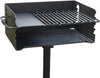 CBP-247 Jumbo Park Style Heavy Duty Steel Outdoor BBQ Charcoal Grill with Cooking Grate and 2 Piece Post for Camping and Backyards, Black