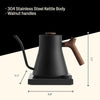 Stagg EKG Pro Studio Electric Gooseneck Kettle - Pour-Over Coffee and Tea Pot, Stainless Steel, Quick Heating, Matte Black with Walnut Wood Handle, 0.9 Liter