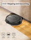 Robot Vacuum and Mop Combo, Suction Port for Pet Hair, 2 in 1 Mopping Robotic Vacuum Cleaner with Watertank and Dustbin, Self-Charging, Slim, Max 120Mins Runtime for Hard Floor,Carpet Cleaning (Black)