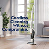 Ergorapido Stick Vacuum Cleaner, Lightweight Cordless Vacuum with LED Nozzle Lights and Turbo Battery Power, for Carpets and Hard Floors, in Satin White