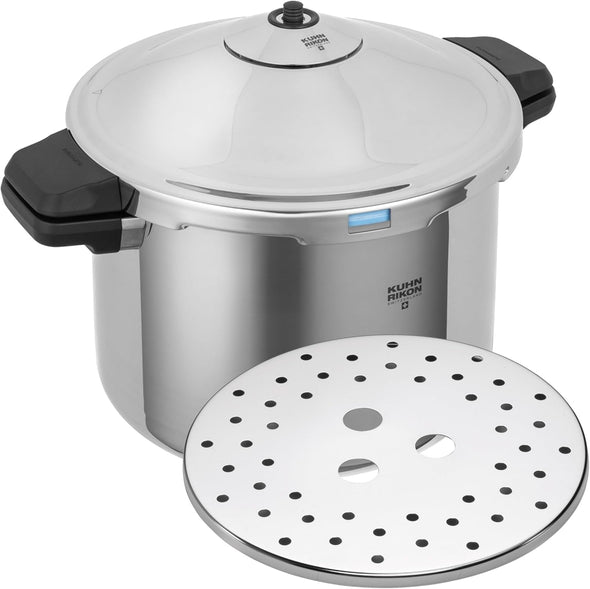 DUROMATIC® Pressure Cooker 11” 8.45 Qt Family of 6 Wide Base for Better Braising, Stainless