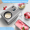 2.2-Quart Ice Cream Maker with Compressor, No Pre-Freezing, Stainless Steel Ice Cream Maker Machine with LCD Display, Timer, 2 in 1 Ice Cream Yogurt Machine, Electric Fruit Yogurt Machine, 180W