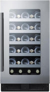 CL18WC 18" Wide Built-In Wine Cellar with Seamless Stainless Steel Trimmed Glass Door and Black Cabinet, Digital Thermostat, Automatic Defrost, Professional Handle