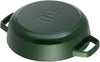 Braiser 40511-478 Saute Pan, Basil Green, 11.0 Inches (28 Cm), Large, Both Handed, Enameled Pot, Shallow Type, Sukiyaki, Induction Compatible, Japanese Authentic Product