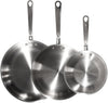 Cookware - 3-Piece (Includes 8",10",12") Stainless Frying Pan Set - 5 Ply Stainless Clad - Professional Cookware - Crafted in Italy - Induction Compatible