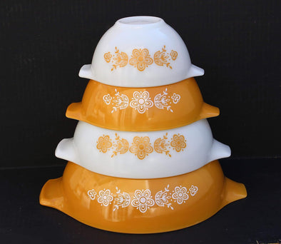 4 Piece Set Butterfly Gold Cinderella Mixing Nesting Bowls