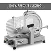 Commercial WCS250SV 10" Light Duty 3/4 HP Food Slicer, Cast Aluminum Base, 120V, 5-15 Phase Plug,Silver