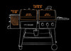 PB1230SP Wood Pellet and Gas Combo Grill, Black