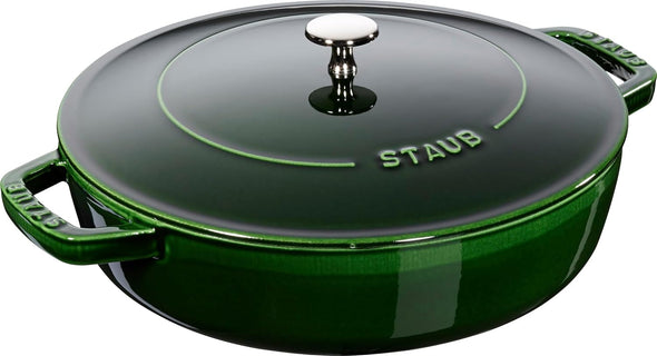 Braiser 40511-478 Saute Pan, Basil Green, 11.0 Inches (28 Cm), Large, Both Handed, Enameled Pot, Shallow Type, Sukiyaki, Induction Compatible, Japanese Authentic Product