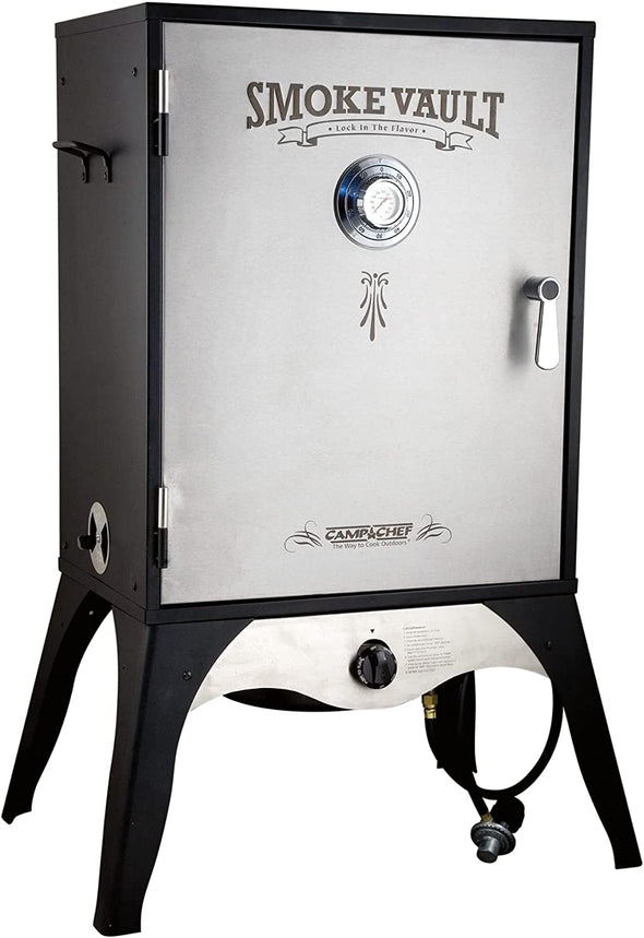 Smoke Vault - Vertical, Propane Meat Smoker for Outdoor Cooking of Meat, Pies & More - 150°F to 350°F Range - 24"