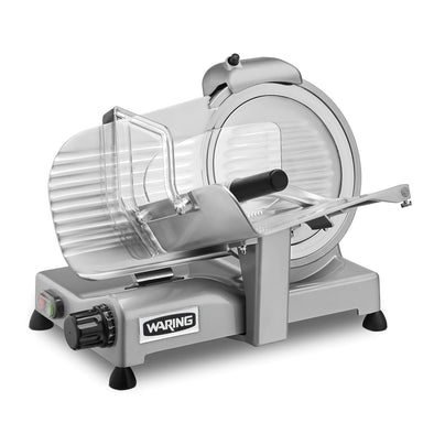 Commercial WCS250SV 10" Light Duty 3/4 HP Food Slicer, Cast Aluminum Base, 120V, 5-15 Phase Plug,Silver