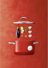 "Passion High Casserole with Lid, Red, 24 Cm