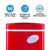 Portable Ice Maker 50 Lb. Daily | Red | 3 Size Bullet Shaped Ice | First Batch under 10 Minutes | Self Cleaning Quiet Operation Countertop Ice Machine | AI-215R