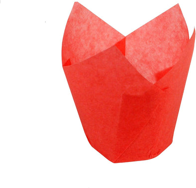 611102 Tulip Cup Cupcake Wrapper/Baking Cup, 2" Diameter X 3-1/2" Height, Small, Red (10 Packs of 250)