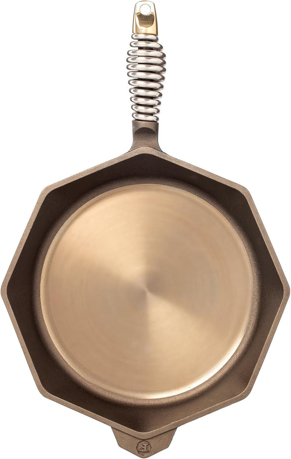 12" Cast Iron Skillet, Modern Heirloom, Handcrafted in the USA, Pre-Seasoned with Organic Flaxseed Oil