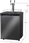 K309X-2 Keg Dispenser, 2 Faucet, Black Stainless Steel