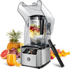 Commercial Professional Blender with Shield Quiet Sound Enclosure 2200W Industries Strong and Quiet Professional-Grade Power, Self-Cleaning, Silver