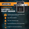 Gas Grill and Wood Pellet Smoker Combo, Wifi and Bluetooth Control Technology