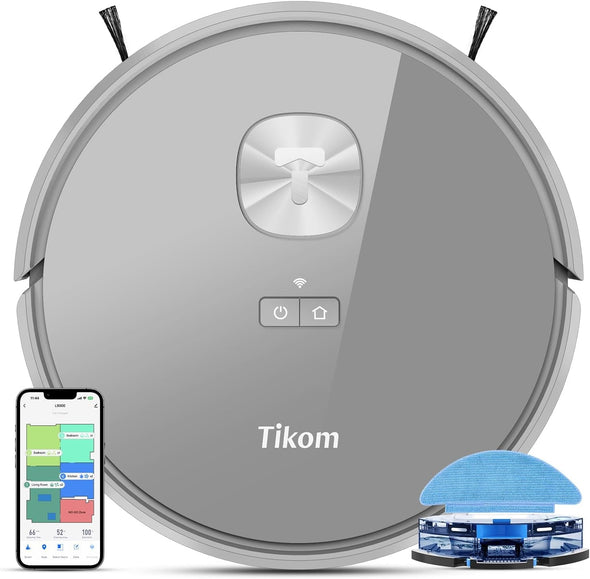 Robot Vacuum and Mop with Lidar Navigation L9000, 4000Pa Robotic Vacuum Cleaner, 150Min Max, Smart Mapping, Good for Pet Hair, Carpet, Hard Floor