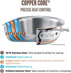 Copper Core 5-Ply Stainless Steel Fry Pan 12 Inch Induction Oven Broiler Safe 600F Pots and Pans, Cookware Silver