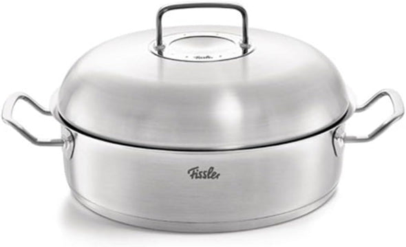 Original-Profi Collection Stainless Steel 11 Inch, 5.1 Quart round Roaster with High Dome Metal Lid