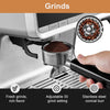 Espresso Coffee Machine 20 Bar for Home Office, Professional Cappuccino Latte Machines with Milk Frother, 2.8L Removable Water Tank, Espresso Maker with Grinder